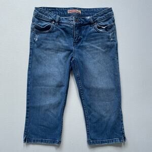Vtg Y2K Blue Denim Low Rise Capri Shorts / PARIS BLUES / Sz 7 / Chic Minimal
